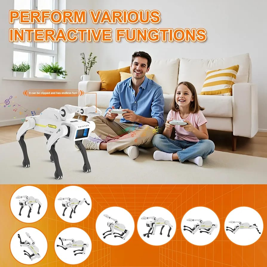 Dingdongwu Interactive Robot Dog with Grasping Claw – Remote Control & Voice Command STEM Robot Toy