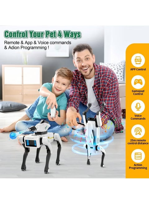 Dingdongwu Interactive Robot Dog with Grasping Claw – Remote Control & Voice Command STEM Robot Toy