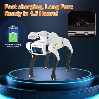 Dingdongwu Interactive Robot Dog with Grasping Claw – Remote Control & Voice Command STEM Robot Toy