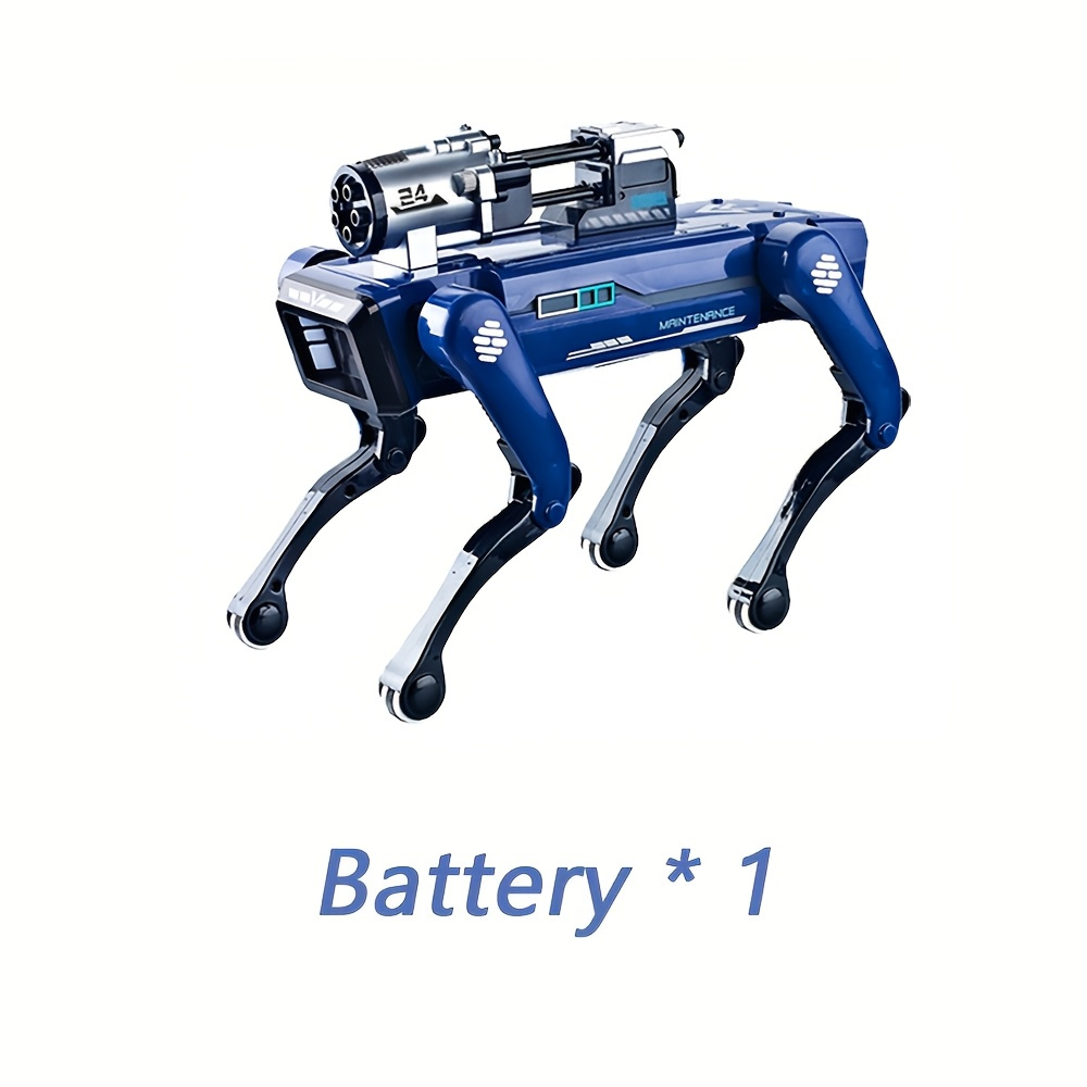 Blue Special Police Intelligent Robotic Dog Toy with Remote Control, Voice Commands & Dart Launcher
