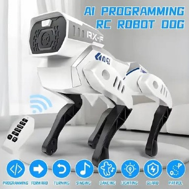 KidBe Intelligent RX-F Stunt Robot Dog Toy – Voice Control Interactive Robotic Puppy with Dancing & Programmable Actions