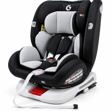 Mama Kids 4-in-1 360° Rotating ISOFIX Baby Car Seat 0–36kg – Black