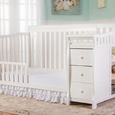 Dream On Me Brody Convertible Crib and Changer – White