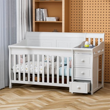 Dream On Me Brody Convertible Crib and Changer – White