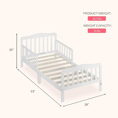 Classic White Wooden Toddler Bed