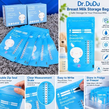Dr. DuDu Breast Milk Storage Bags 200ml – 30 Pieces