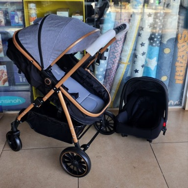 3-in-1 Multi-Functional Baby Travel System Stroller – Grey