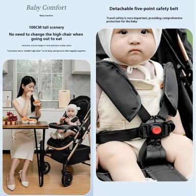 3-in-1 Multi-Functional Baby Travel System Stroller – Black