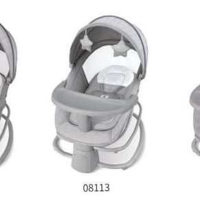 Mastela 4-in-1 Deluxe Multi-Functional Baby Bassinet, Swing, Bouncer & Feeding Chair – Light Grey