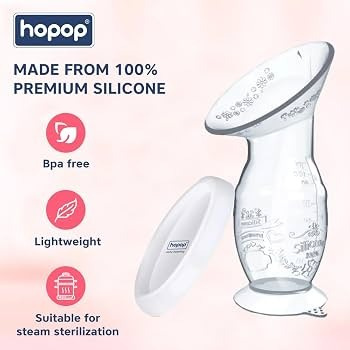 Food-Grade Silicone Manual Breast Pump & Milk Collector with Flower Design and Protective Lid