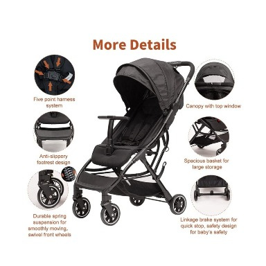 Portable Baby Stroller with Automatic Fold – Lightweight & Travel-Friendly