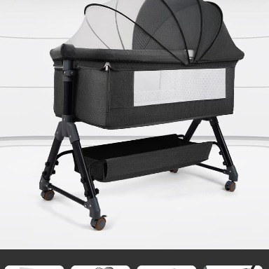 Dark Grey 3-in-1 Portable Baby Bassinet, Bedside Sleeper & Co-Sleeper Cradle