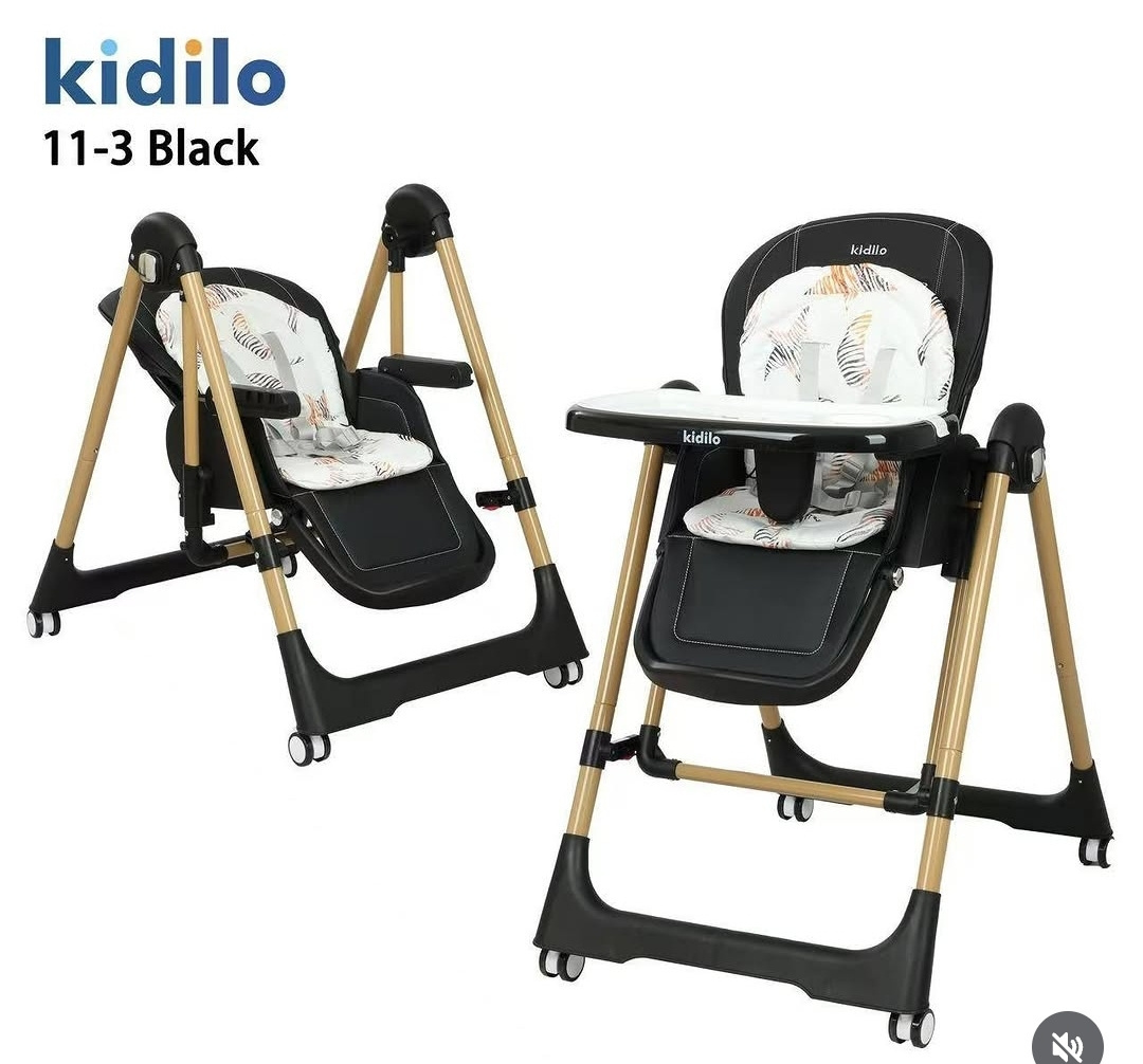 Kidilo 2-in-1 Baby High Chair & Manual Swing