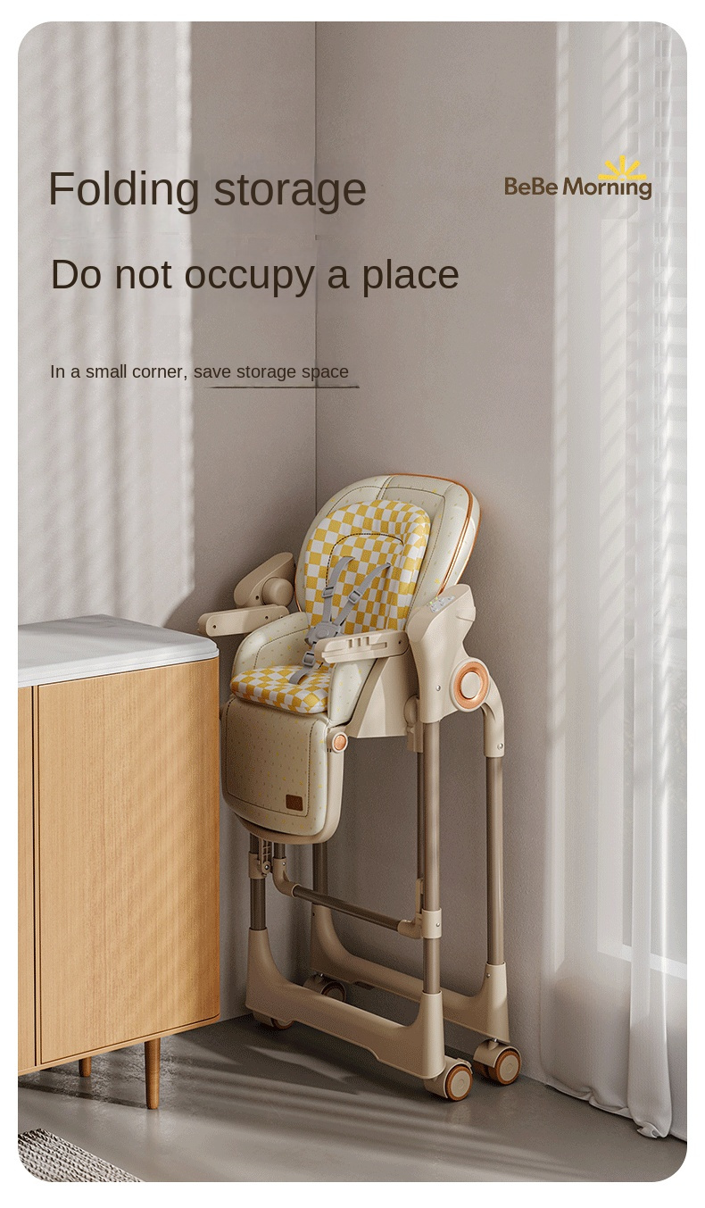 Electric Adjustable Baby High Chair & Auto Swing Cradle – Foldable Multi-Function Feeding Chair