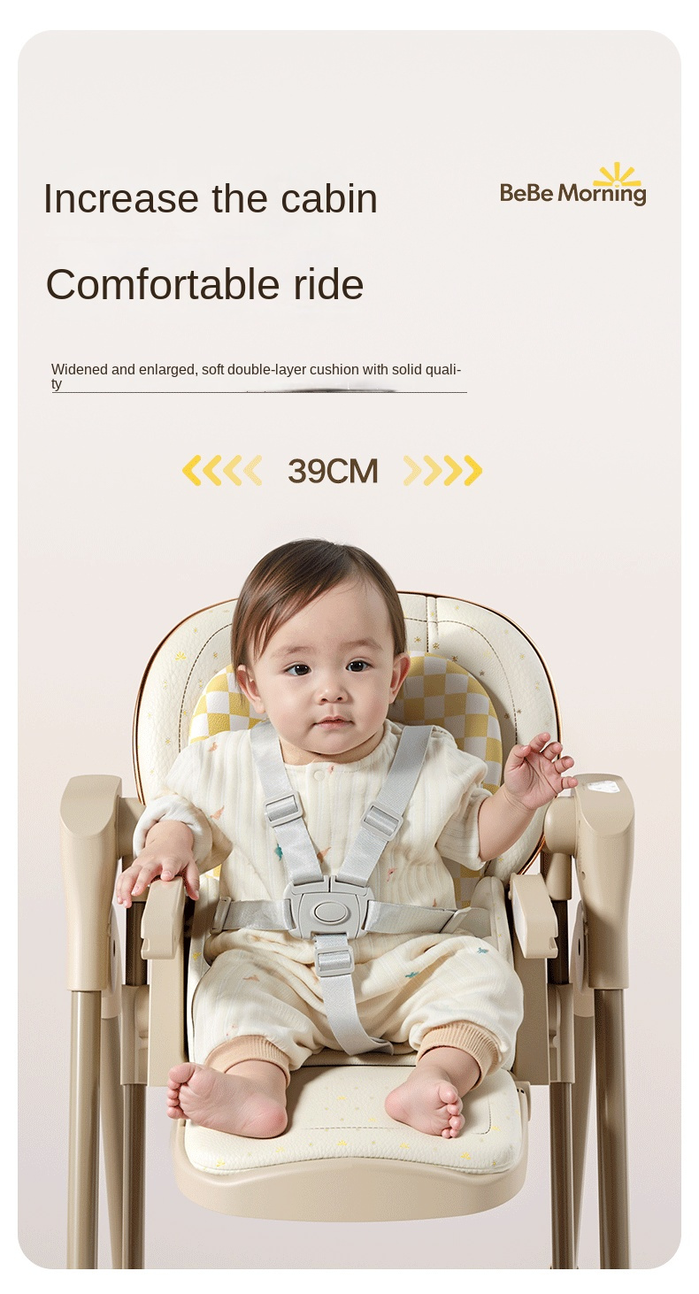 Electric Adjustable Baby High Chair & Auto Swing Cradle – Foldable Multi-Function Feeding Chair