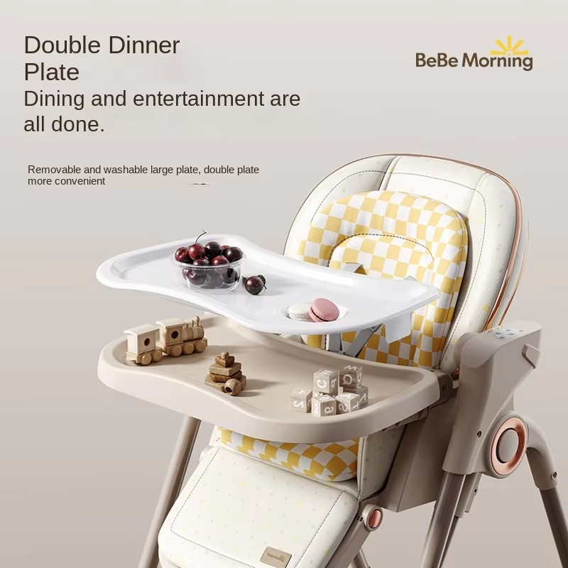 Electric Adjustable Baby High Chair & Auto Swing Cradle – Foldable Multi-Function Feeding Chair