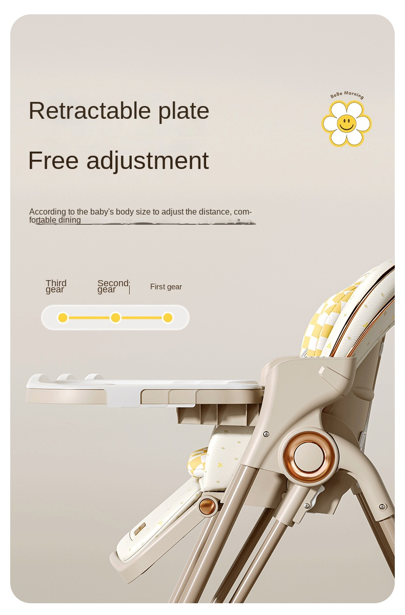 Electric Adjustable Baby High Chair & Auto Swing Cradle – Foldable Multi-Function Feeding Chair