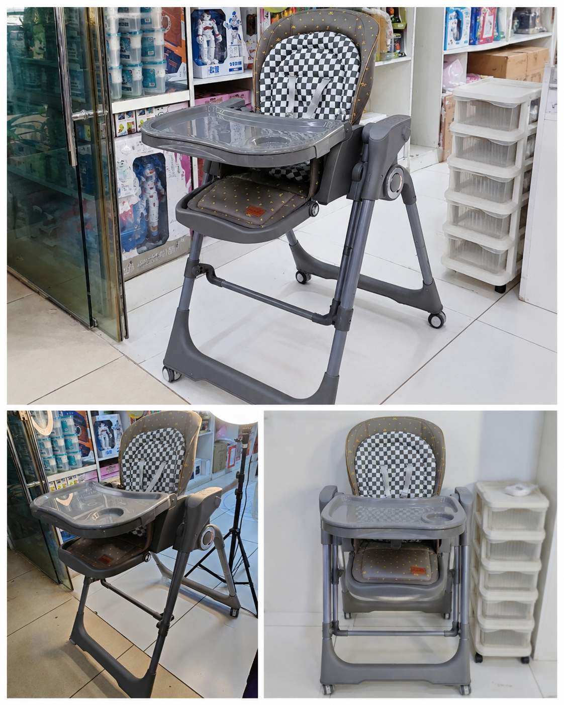 Bebe Morning KD018 2-in-1 Electric Baby High Chair & Rocking Swing with Bluetooth Music and Remote Control