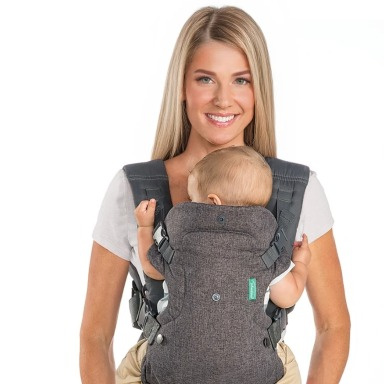 Infantino Flip Advanced 4-in-1 Ergonomic Baby Carrier – Charcoal Grey (3.6–14.5kg)