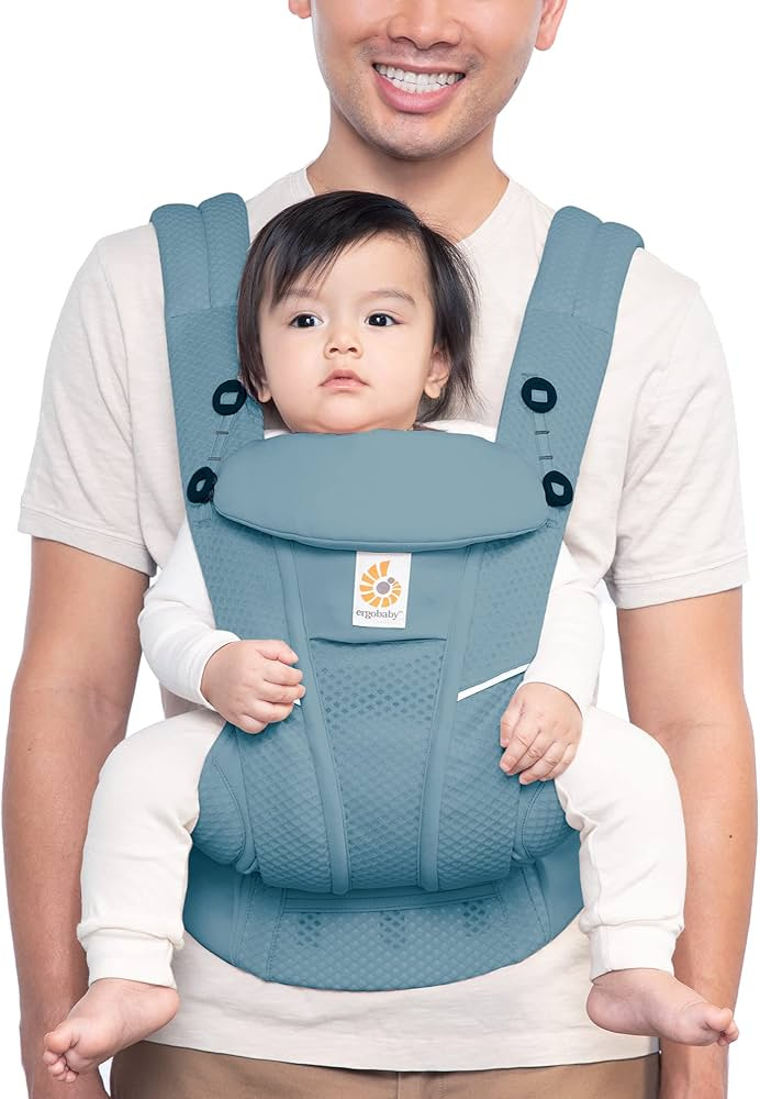 Ergobaby Omni Breeze Breathable Mesh Baby Carrier – Light Blue | Ergonomic Newborn to Toddler Carrier