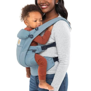 Ergobaby Omni Breeze Breathable Mesh Baby Carrier – Light Blue | Ergonomic Newborn to Toddler Carrier