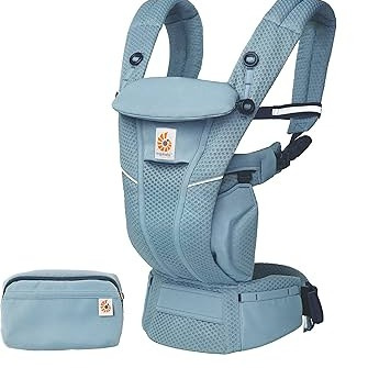 Ergobaby Omni Breeze Breathable Mesh Baby Carrier – Light Blue | Ergonomic Newborn to Toddler Carrier