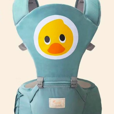 I-Mama Cartoon Hip Seat Baby Carrier – Sky Blue with Duck Design