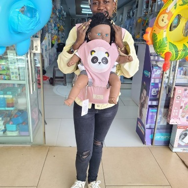 IMama 3-in-1 Ergonomic Baby Carrier – Pink Panda Design with Hip Seat Support