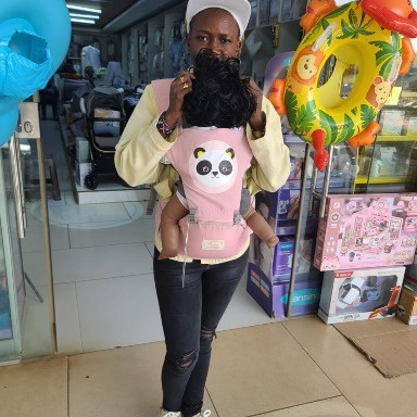 IMama 3-in-1 Ergonomic Baby Carrier – Pink Panda Design with Hip Seat Support