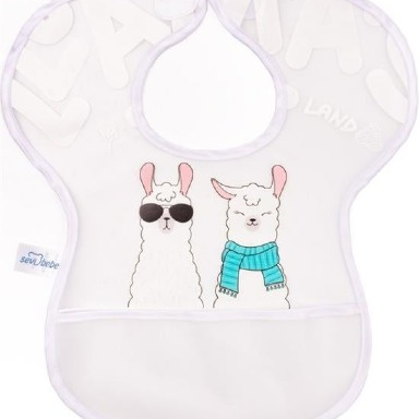 Sevi Bebe Pocketed EVA Bib – Llama Print Waterproof Feeding Apron