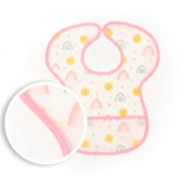 Sevi Bebe Pocketed EVA Bib – Sunny Sky Pattern Waterproof Feeding Bib