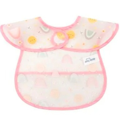 Sevi Bebe Pocketed EVA Bib – Sunny Sky Pattern Waterproof Feeding Bib