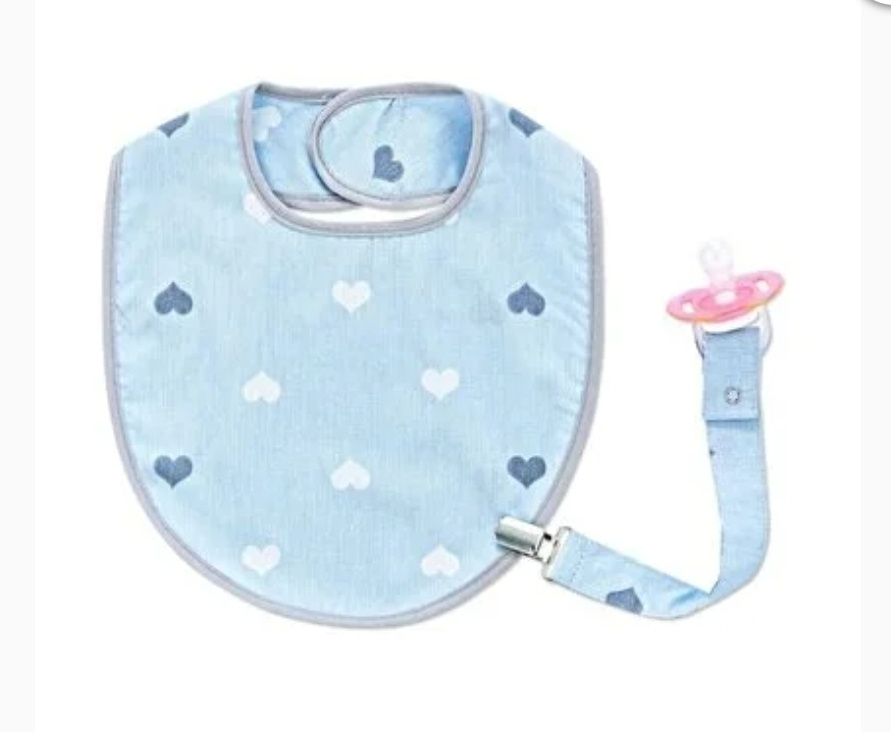 Babyjem Cotton Baby Bib with Pacifier Holder