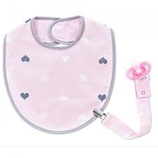 Babyjem Waterproof Baby Bib with Pacifier Holder