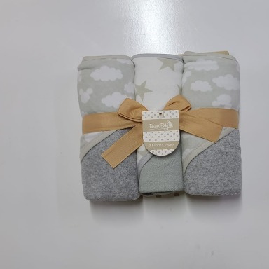 3-Piece Hooded Baby Towel Set – Soft Cotton Bath Towels for Newborns & Toddlers