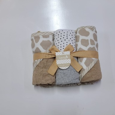 3-Piece Hooded Baby Towel Set – Soft Cotton Bath Towels for Newborns & Toddlers