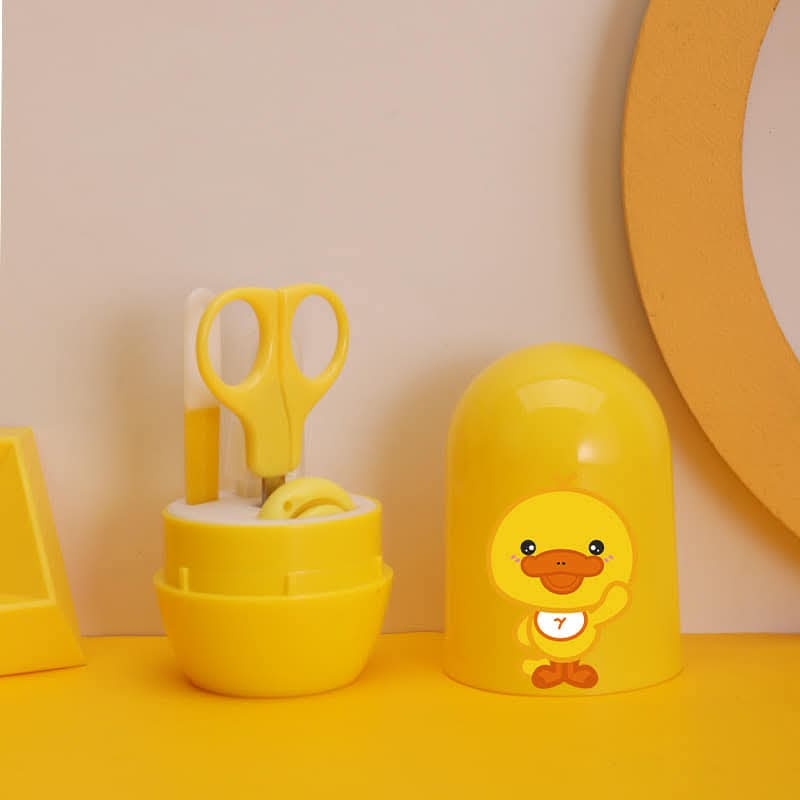 Baby Grooming Kit with Scissors & Nail Care Set – Yellow Duck Travel Case