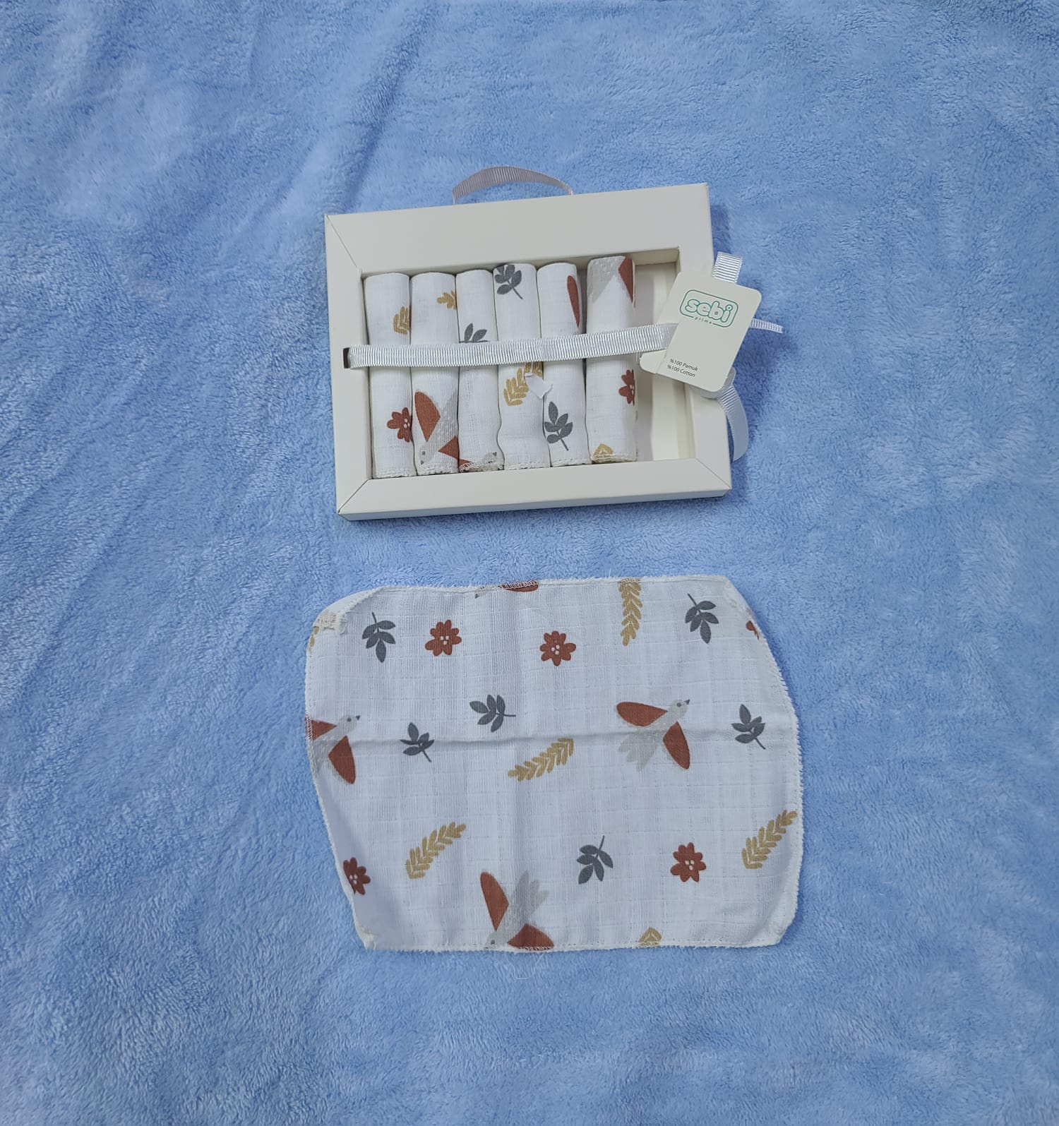 Sebi Bebe 7-Piece Muslin Baby Washcloth Set | Soft Cotton