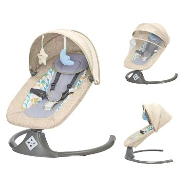 3-in-1 Electric Baby Swing with Bluetooth Music & Mosquito Net – Infant Rocker, Bouncer & Soothing Seat with Remote Control