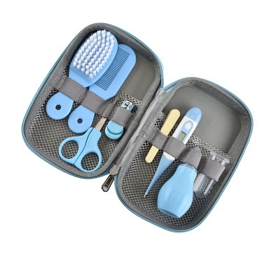 8-Piece Baby Grooming & Healthcare Kit for Newborns – Portable Travel Case with Thermometer & Nail Care Set