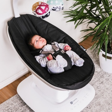 4moms MamaRoo Multi-Motion Baby Swing – Black | Bluetooth-Enabled Infant Swing with 5 Parent-Inspired Motions
